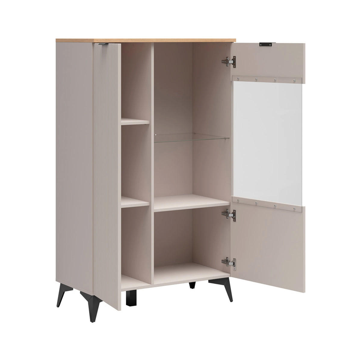 GESCHIRRSCHRANK Vicky Kaschmir - Beige, Holzwerkstoff (85/138/41cm) - Petits-meubles