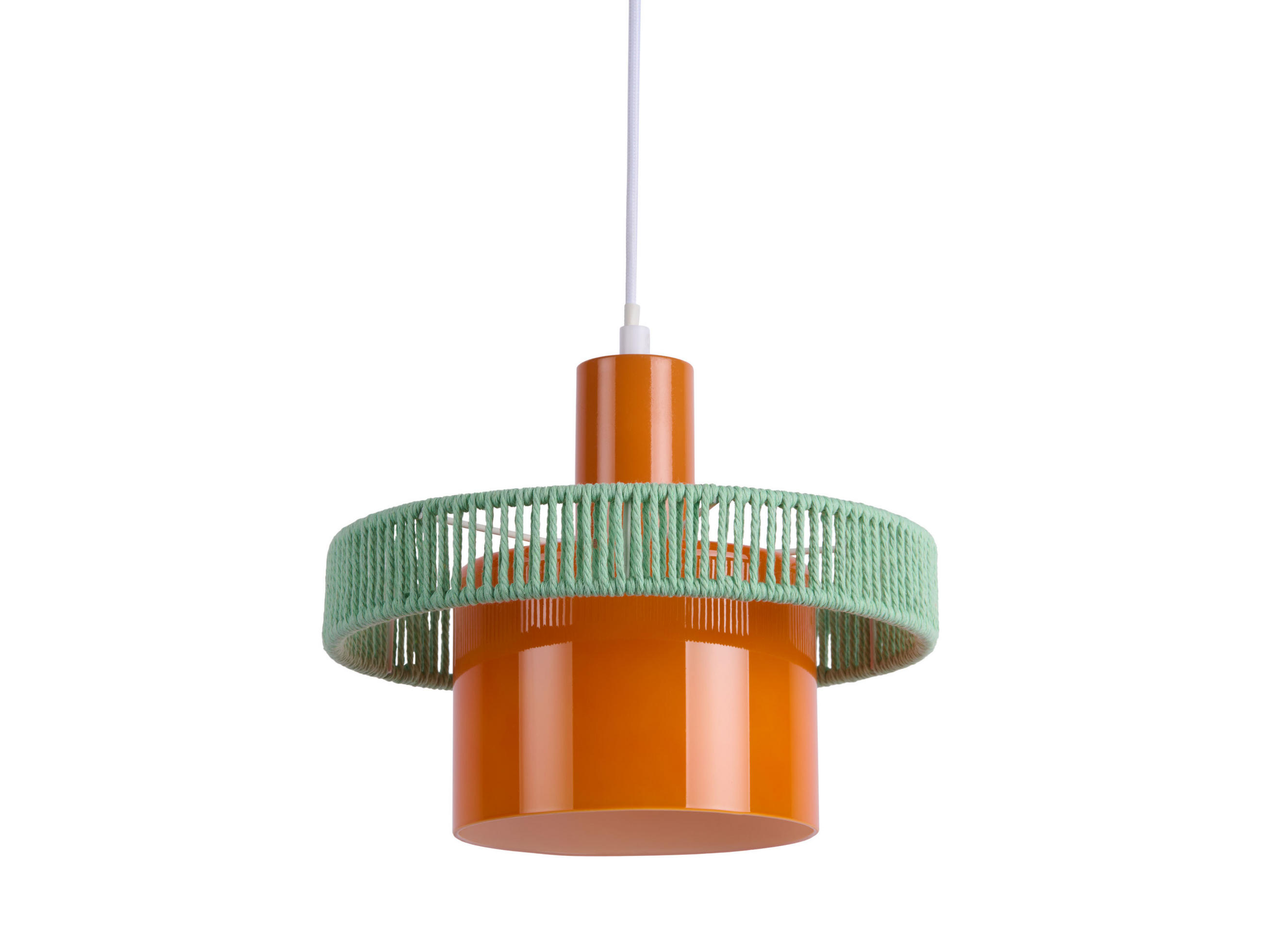 HÄNGELAMPE Firenze Wide - Orange/Blau - 19,5 cm - Orange, Textil (25/25/19cm) - Leitmotiv
