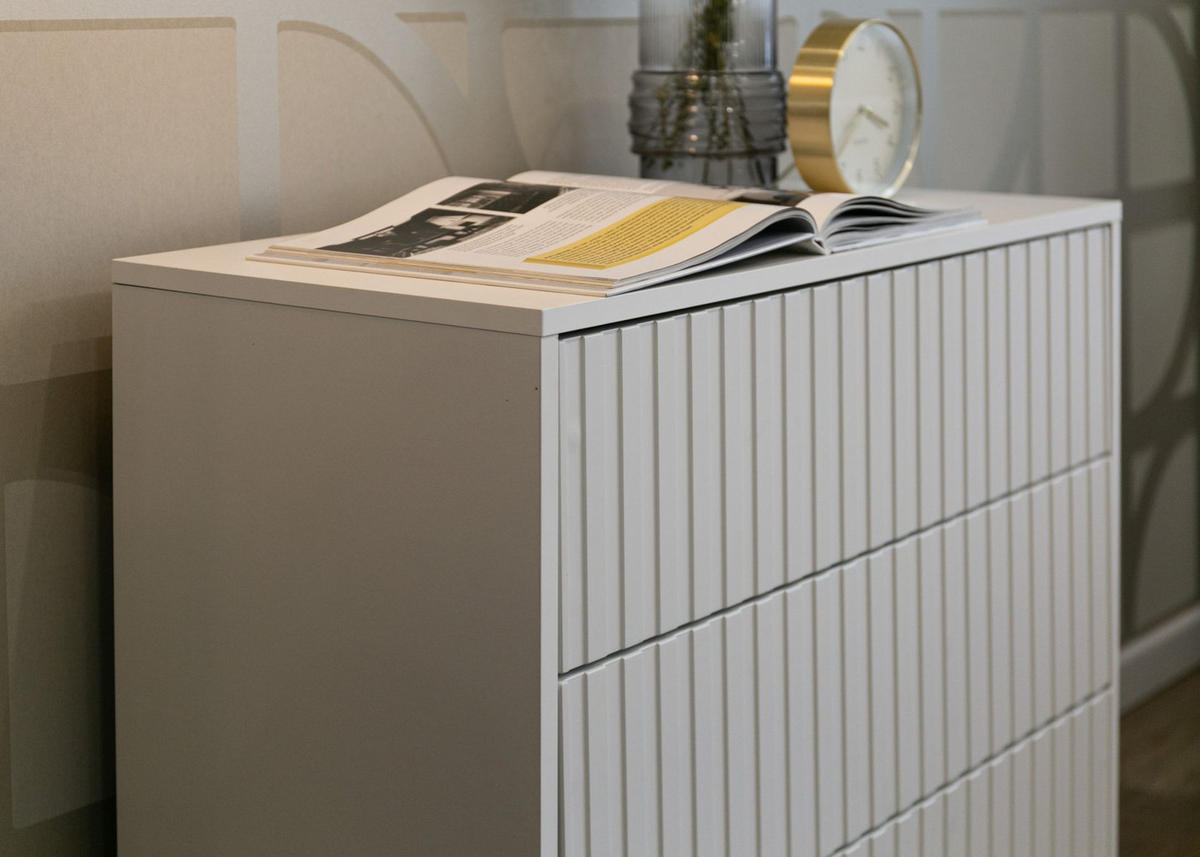 SIDEBOARD Bello weiß mit goldenen Beinen, 79 cm - Goldfarben/Weiß, Holzwerkstoff/Metall (79/78/38cm) - Selsey
