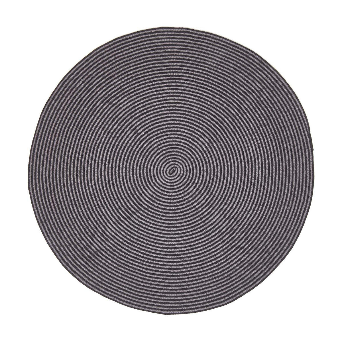 TEPPICH Spirale geflochten rund 120 cm - Schwarz, Textil (120/120cm) - Homescapes
