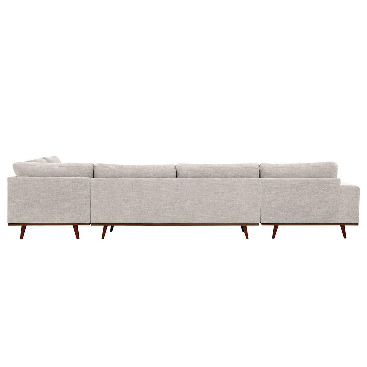 WOHNLANDSCHAFT mit Longchair - Buchefarben/Grau, Buchenholz/Textil (371/81/219cm) - home24