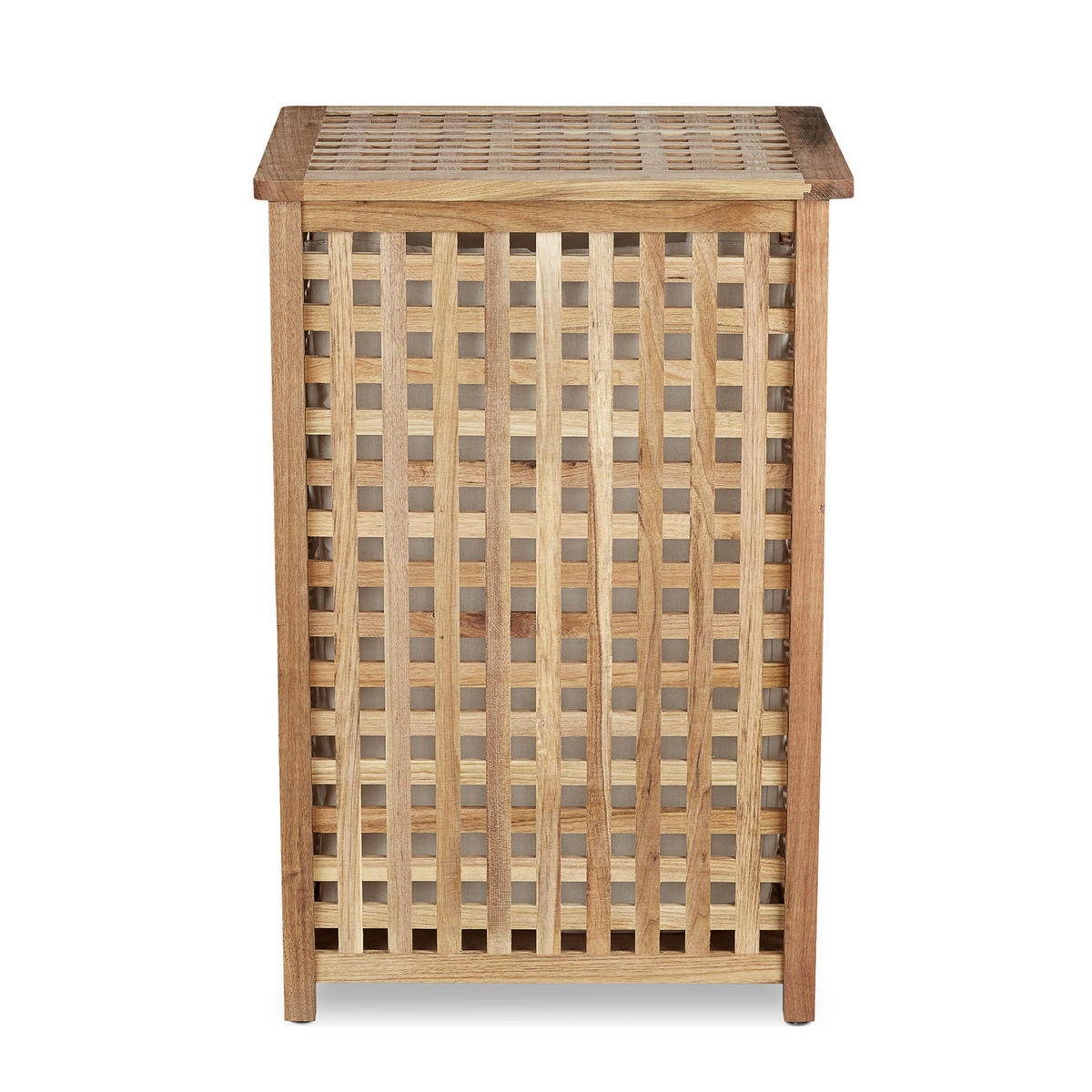 WÄSCHESAMMLER - Hellbraun, Holz/Textil (45.7/67.5/45.7cm) - Relaxdays