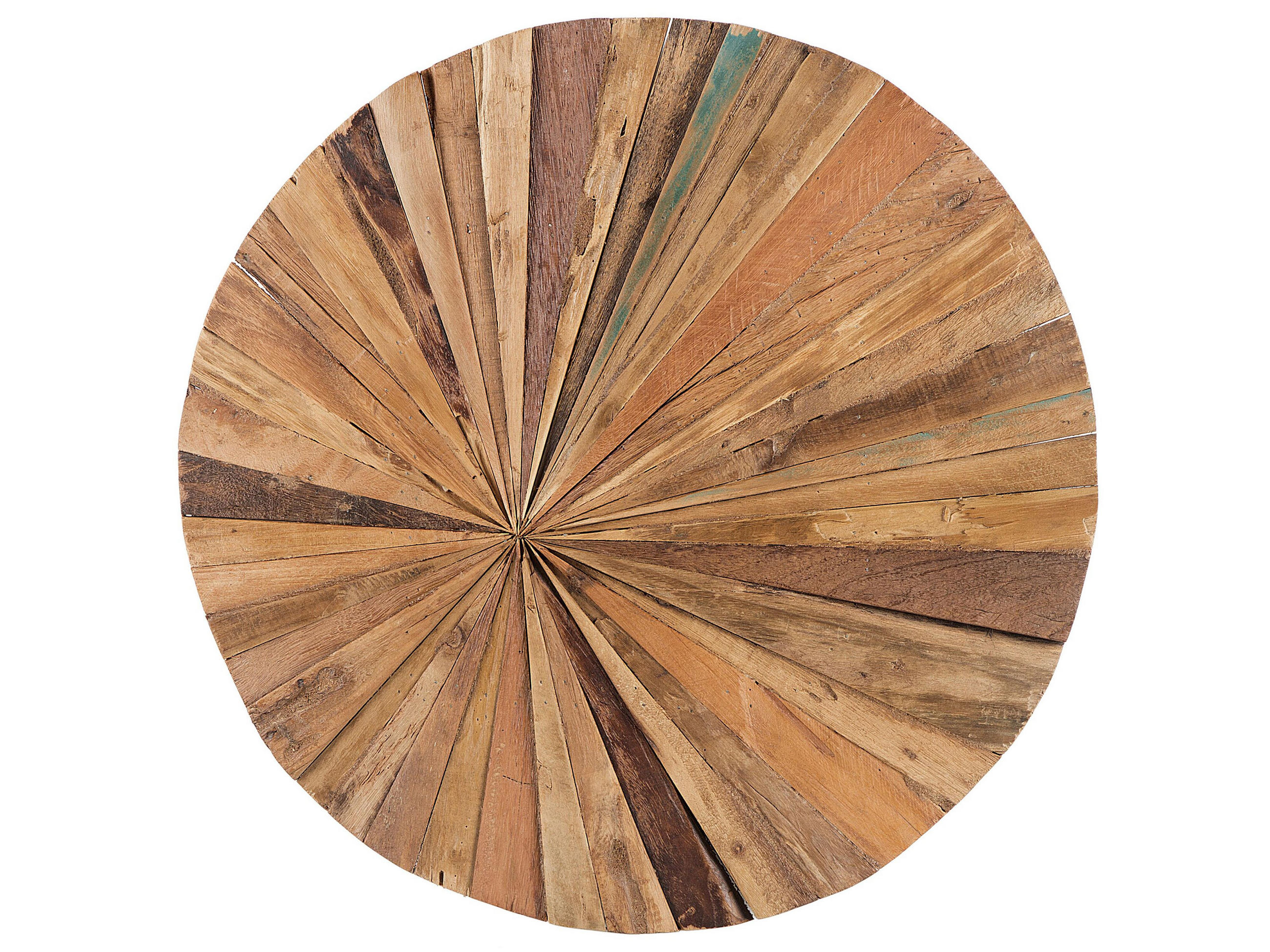 WANDDEKORATION Teakholz heller holzfarbton Morelia - Hellbraun, Holz (60/60/60cm) - Beliani