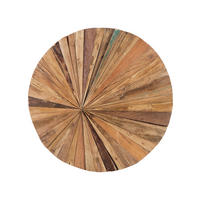WANDDEKORATION Teakholz heller holzfarbton Morelia - Hellbraun, Holz (60/60/60cm) - Beliani