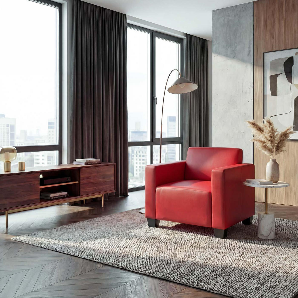 LOUNGESESSEL Rot - Rot, Textil (82/76/72cm) - MCW