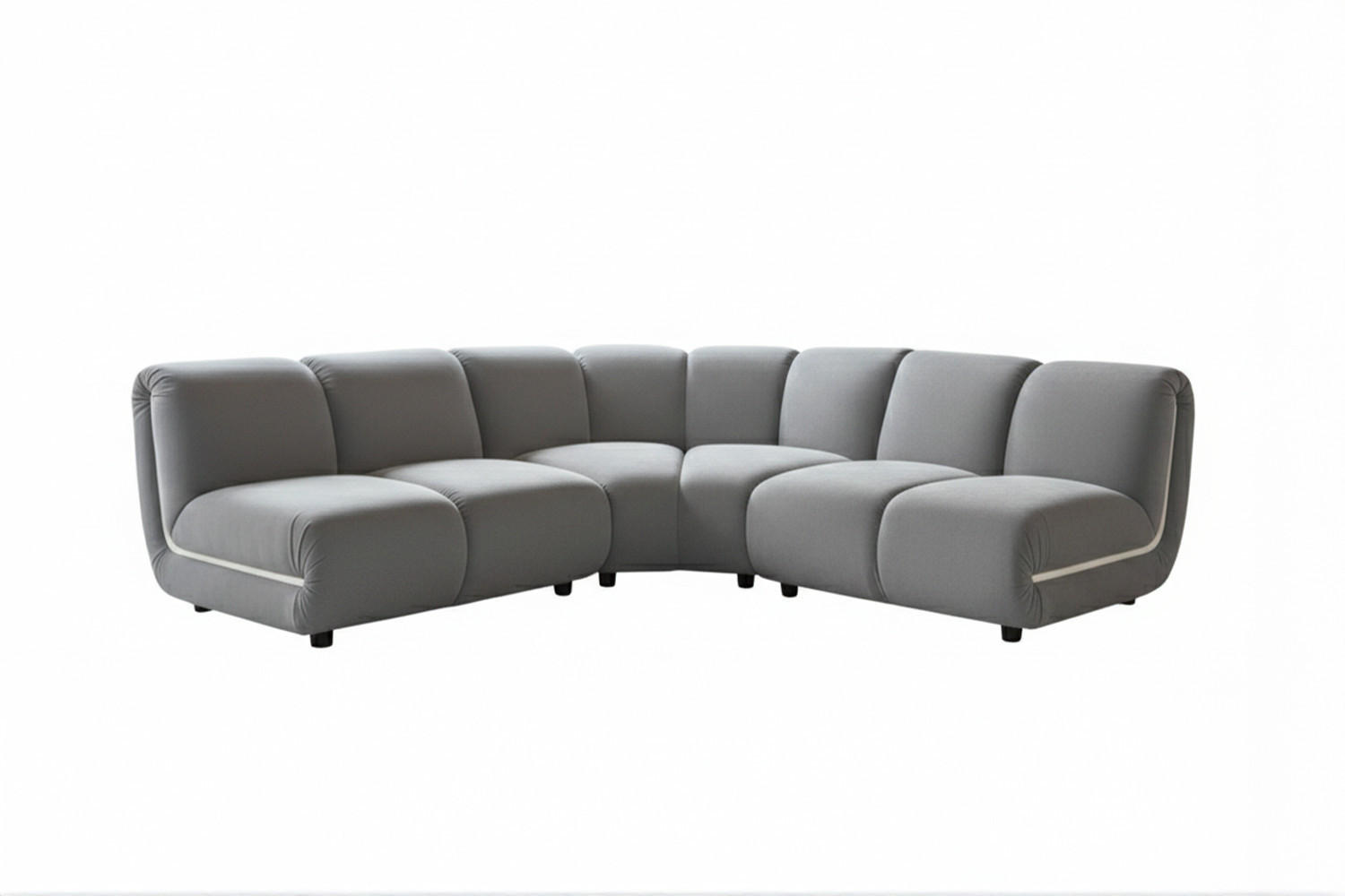 MODULSOFA LAYLA Taupe Velvet - Taupe/Schwarz, Buchenholz/Textil (213/213cm) - KAWOLA