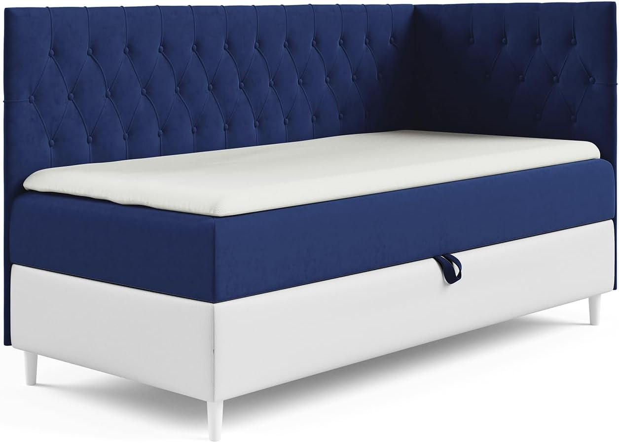 KINDERBETT FLIPPO 3 - Dunkelblau/Weiß, Holzwerkstoff (86/208cm) - Meblini