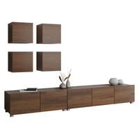 WOHNWAND Calabrini XVIII - Nussbaumfarben, Holzwerkstoff (250/37/43cm) - MIRJAN24