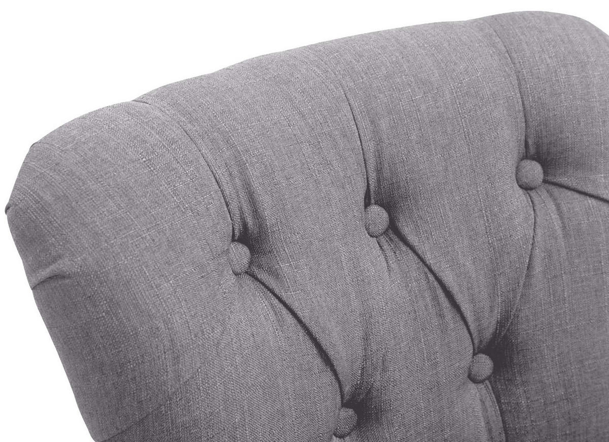 BARHOCKER Stoff hellgrau - Dunkelbraun/Hellgrau, Holz/Textil (55/109/57cm) - CLP