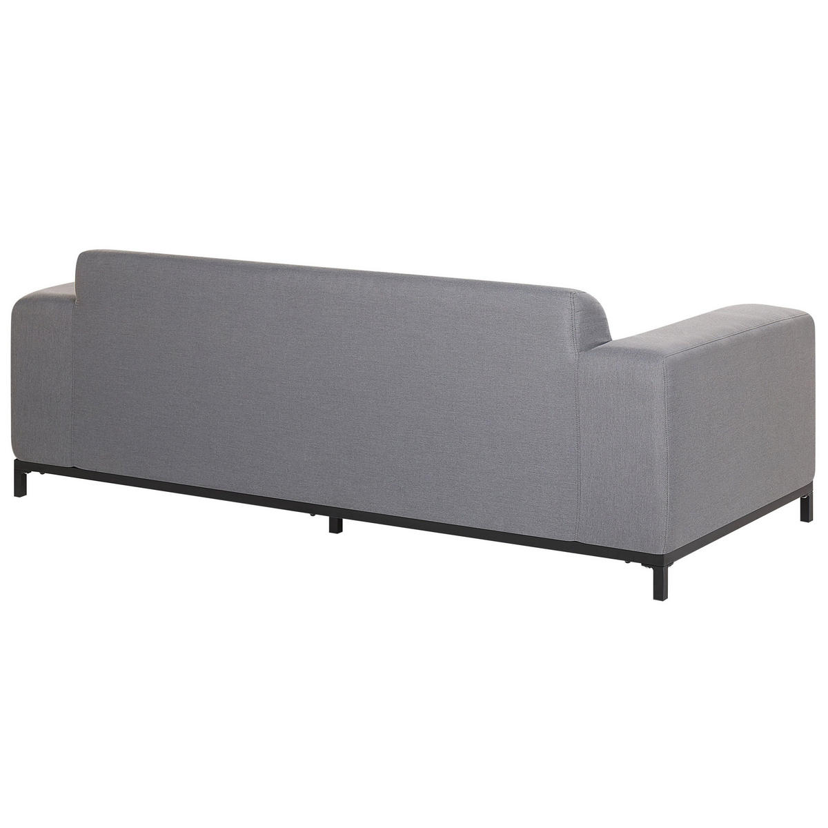 GARTENSOFA 3-Sitzer grau/schwarzes Gestell Rovigo - Schwarz/Grau, Textil (186/68/84cm) - Beliani