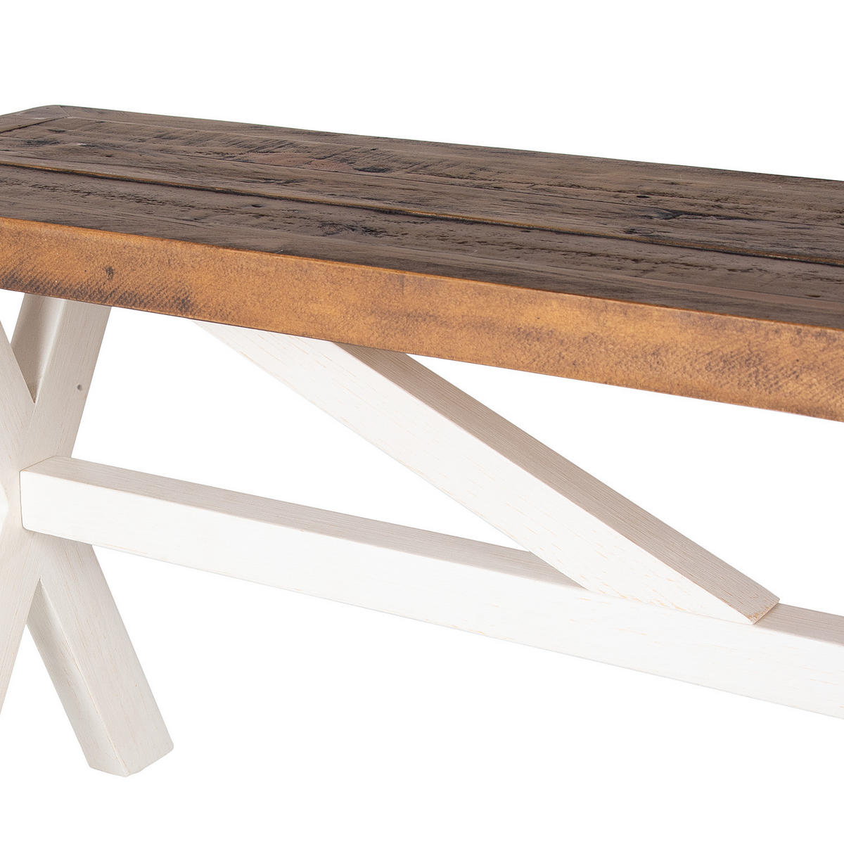 SITZBANK - Kiefer massiv - Weiß, Holz (160/47/35cm) - home24