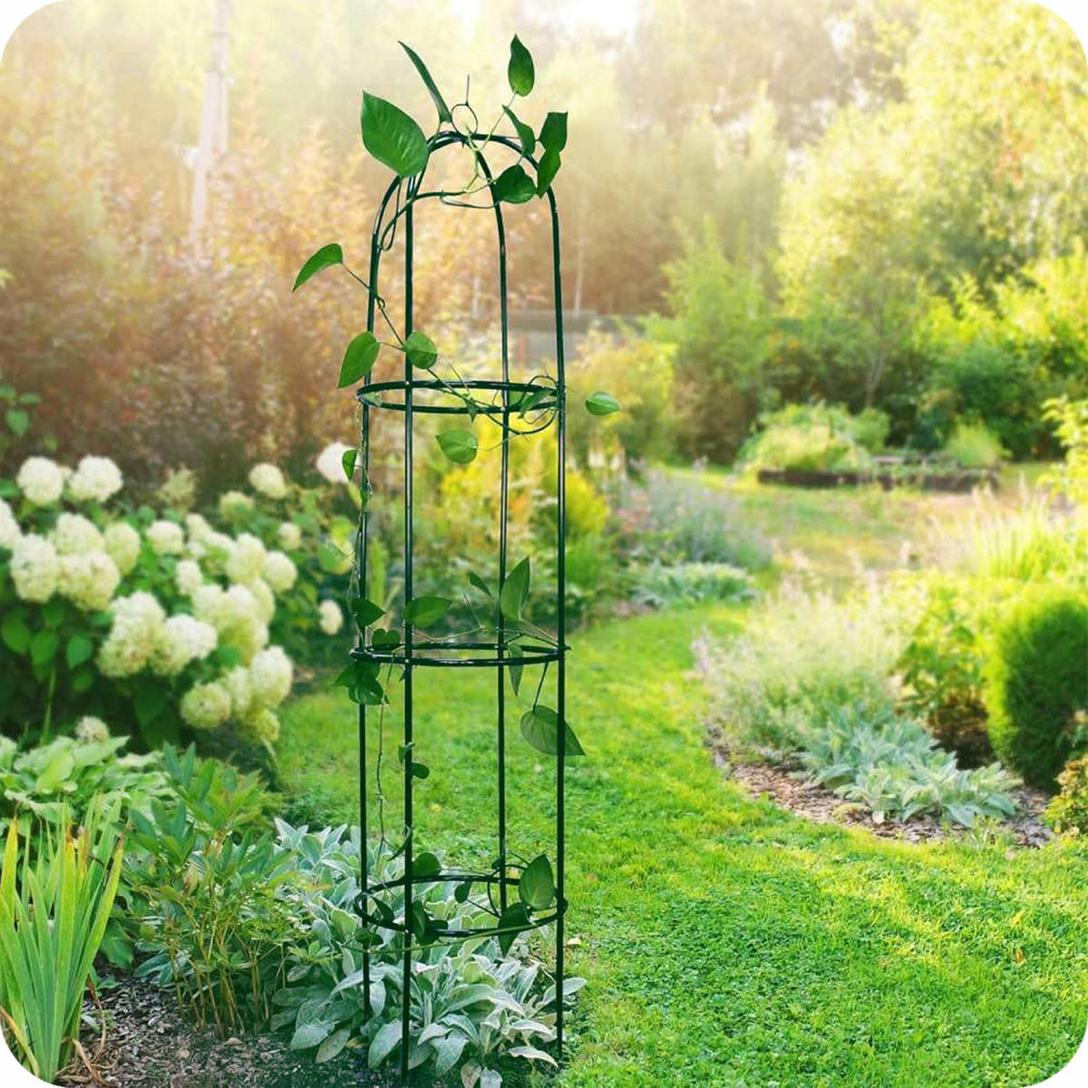 ROSENBOGEN Obelisk Rankhilfe Metall - Schwarz, Metall (190/40/40cm) - KRUMAD