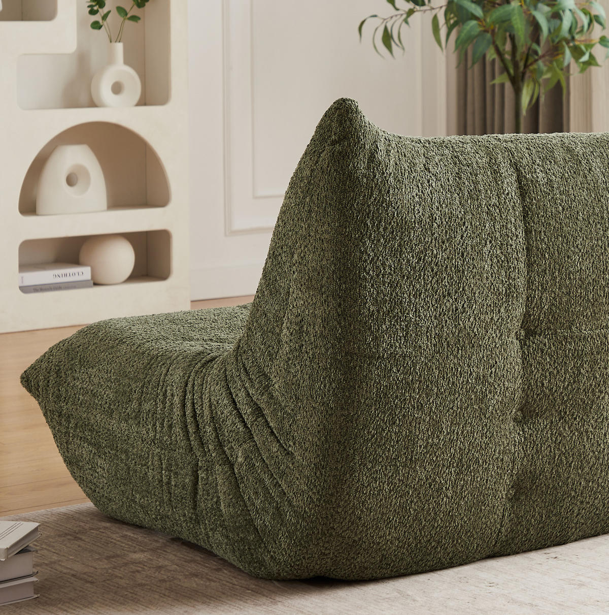 SOFA aus Chenille mit hochdichtem Schaum Grün - Grün, Kunststoff (94/71/101cm) - Beauniv