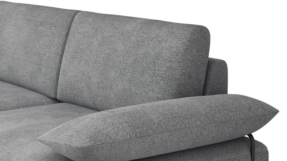 SOFA LORI 3-Sitzer, grau - Schwarz/Grau, Holzwerkstoff/Textil (245/87/96cm) - Courtois Laville