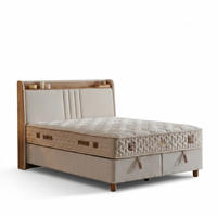 BOXBETT Bambi Bett mit Matratze Boxspringbett 180x200 Capadocia Set - Beige, Holz (180/200cm) - Gowoll