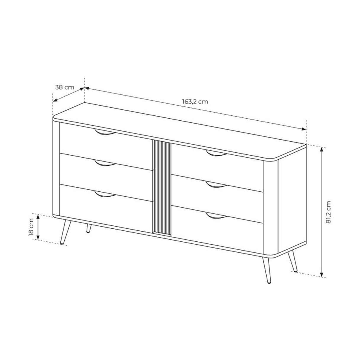 KOMMODE Velia - Braun, Holzwerkstoff (163.2/81.2/38cm) - Pillovely