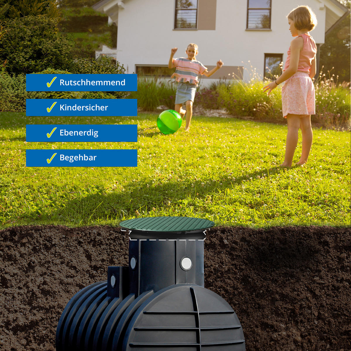 ERDTANK-PAKET 6800 L - Schwarz, Kunststoff (200/240/245cm) - 4rain
