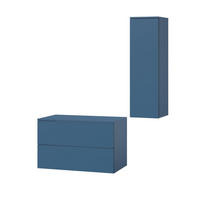 BADMÖBEL-SET Color Meeresblau 2-Teilig (2S 80 + 1D 100) - Dunkelblau, Holzwerkstoff (110/160/45cm) - mzm24