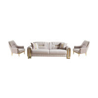 SITZGARNITUR Bogota, Beige Stellvariante 3+1+1 - Beige, Holzwerkstoff/Metall (240/87/98cm)