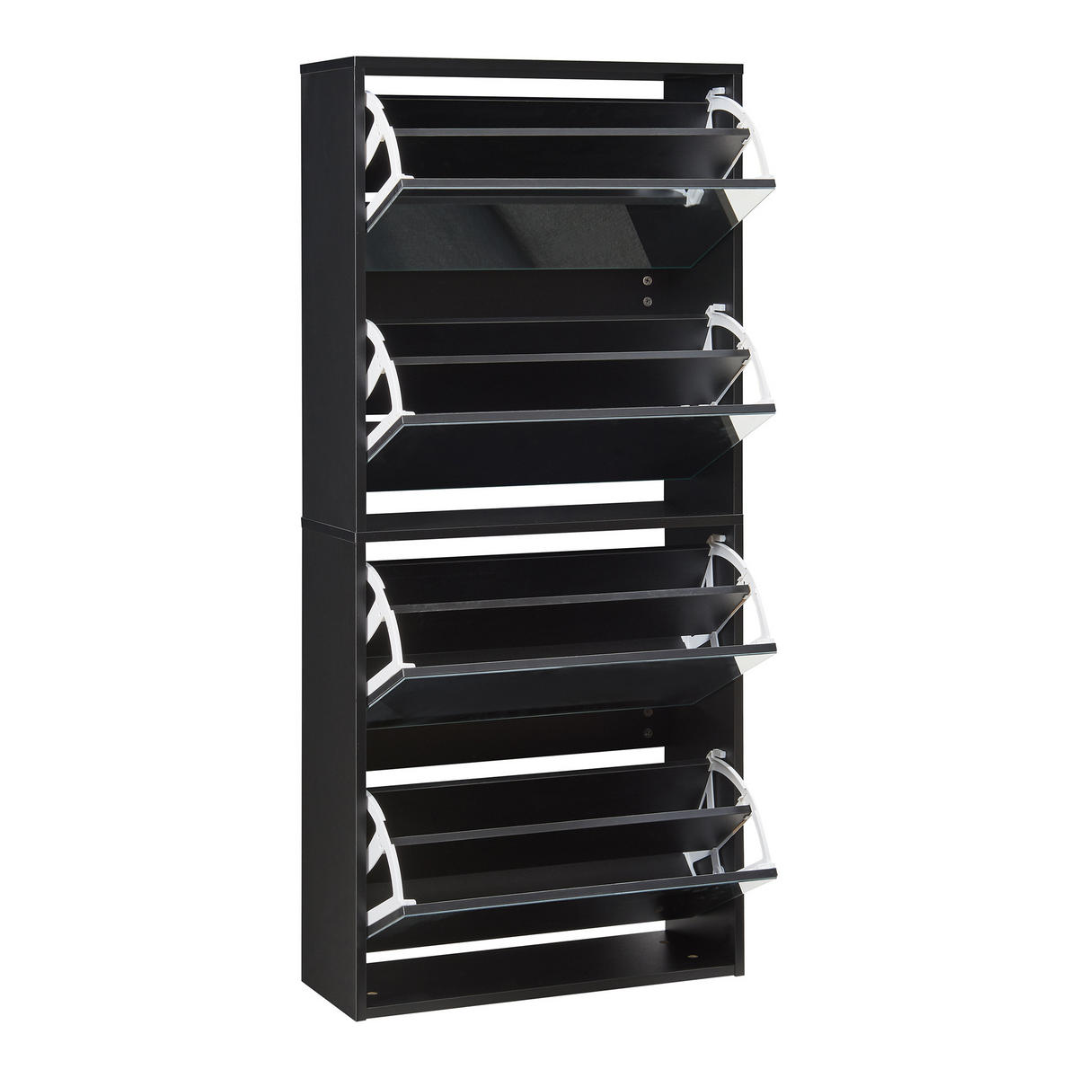 SCHUHKIPPER Lund - Schwarz, Holzwerkstoff (24/134/60cm) - [en.casa]