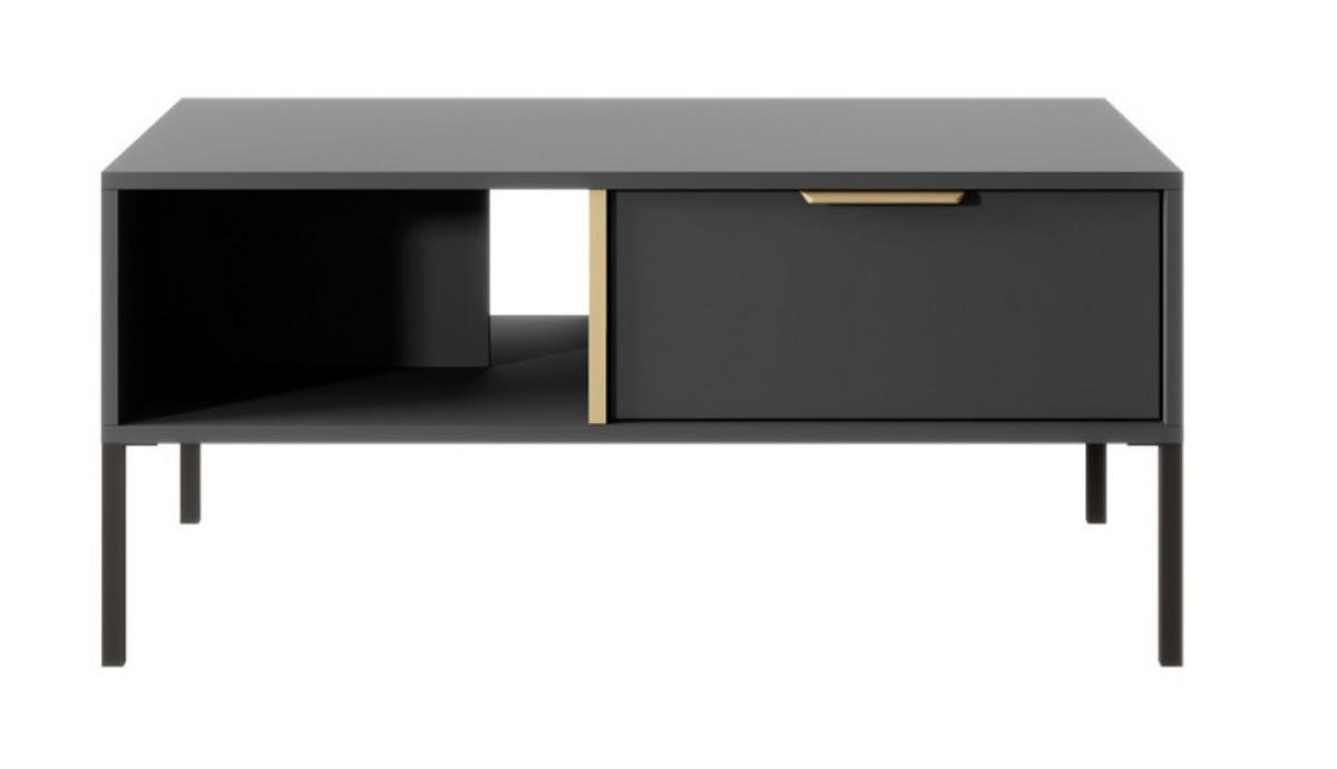 COUCHTISCH Anthrazit LARYSA H Mit Metallgestell 60x61x44.4 cm - Graphitfarben, Holzwerkstoff (61/60/44.4cm) - Sepro Meble