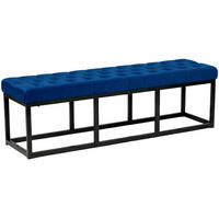 SITZBANK Merida Samt Blau - Blau, Textil (150/42/37cm) - DELUKE