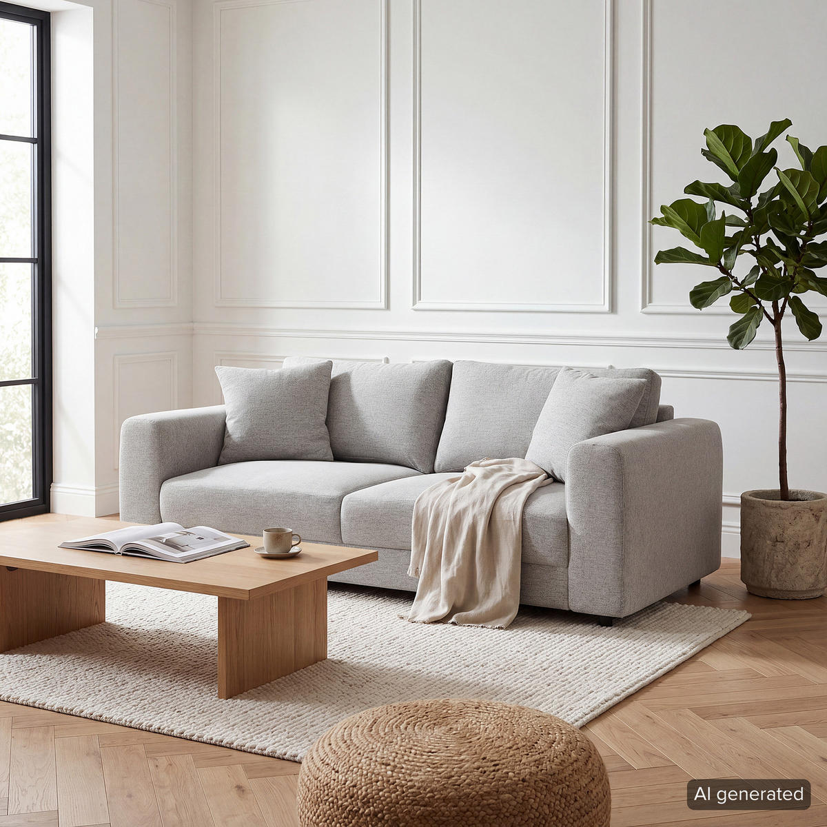 2,5-SITZER SOFA - Schwarz/Hellblau, Holz/Kunststoff (182/79/106cm) - home24