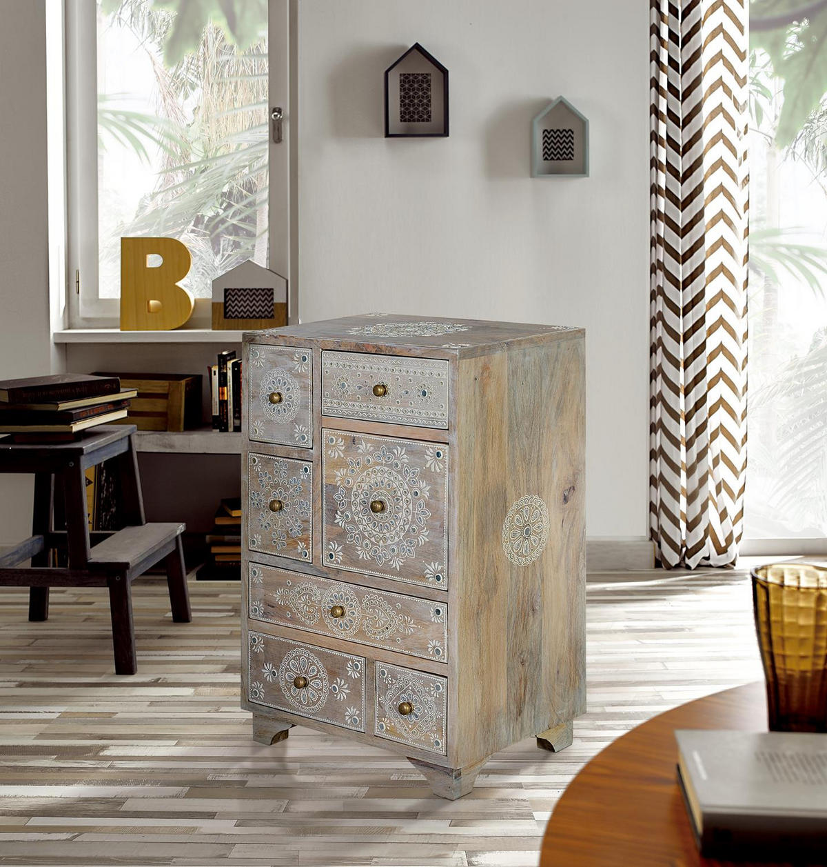 KOMMODE aus Mangoholz - Braun, Holz (30/66/42cm) - Giner y Colomer