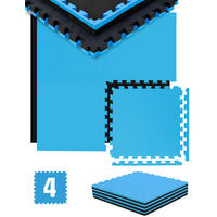 MATTE EVA-019 50x50cm 4cm Schwarz Blau 4 Matten / Set - Blau, Kunststoff (50/50cm) - eyepower