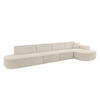 ECKSOFA Ottomane Rechts MARI-L3 - 402x163x81 cm Beige Cord - Beige/Schwarz, Holzwerkstoff/Kunststoff (402/163cm) - ALTDECOR