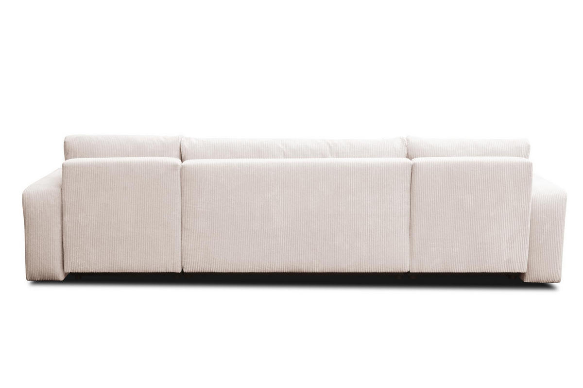 WOHNLANDSCHAFT LUNA U-FORM mit Schlaffunktion und Bettkasten (Beige) - Beige, Textil (312/83/142cm) - VENASI MÖBEL