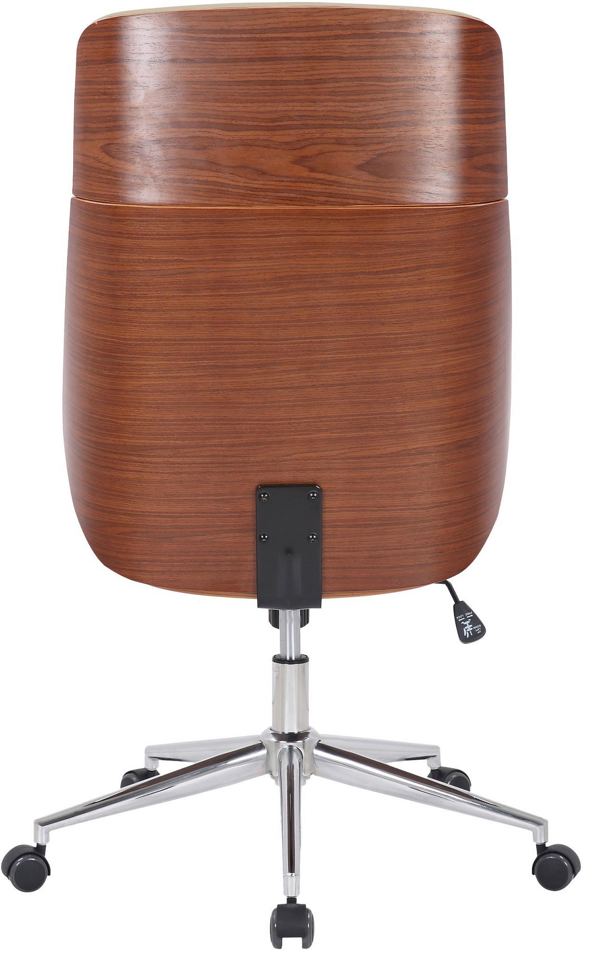 DREHSTUHL Lederlook Walnuss/Creme - Chromfarben/Walnussfarben, Textil/Metall (58/110/66cm) - CLP