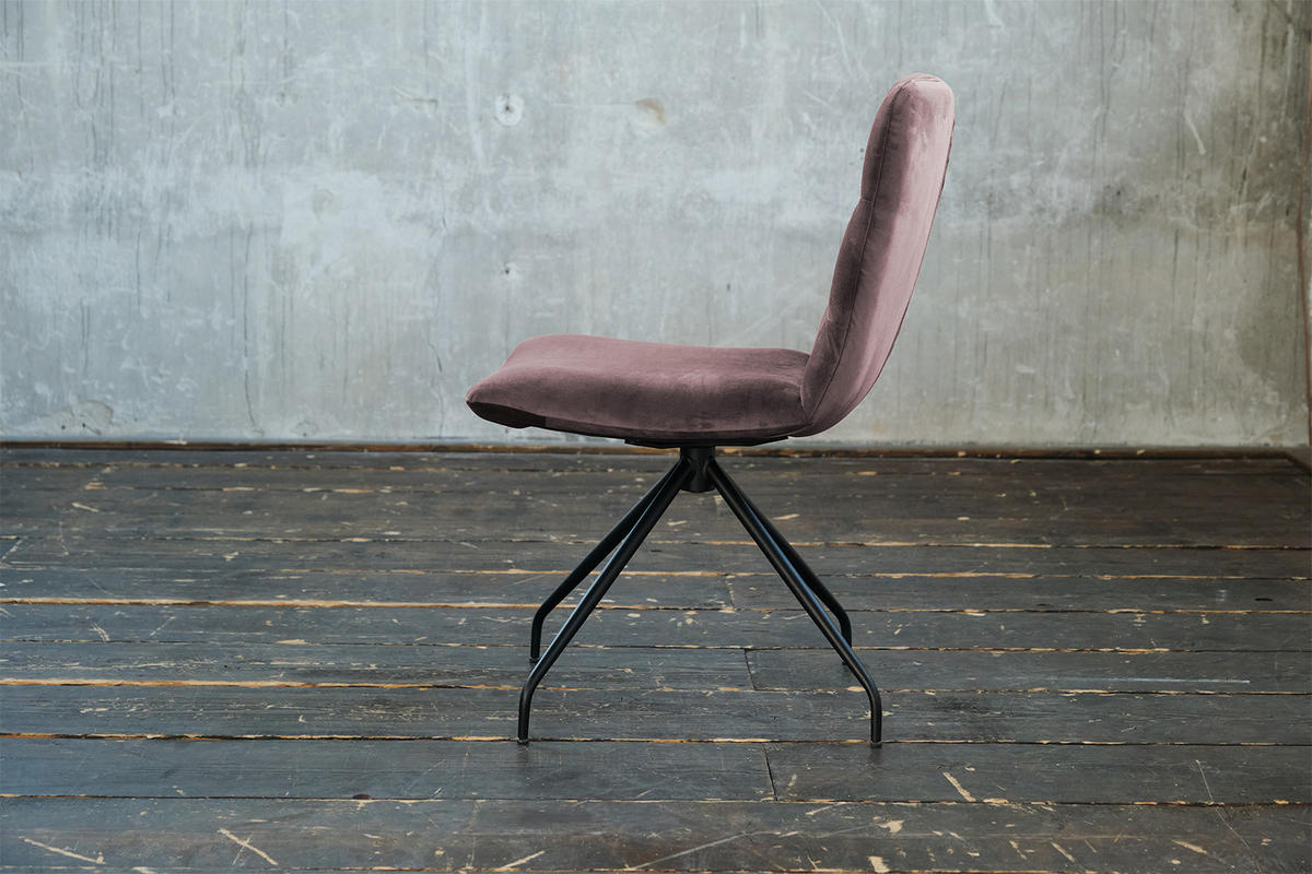 DREHSTUHL NEW CHARME Rosé Velvet (1er-Set) - Roségold/Rosa, Textil (52/87/66cm) - KAWOLA