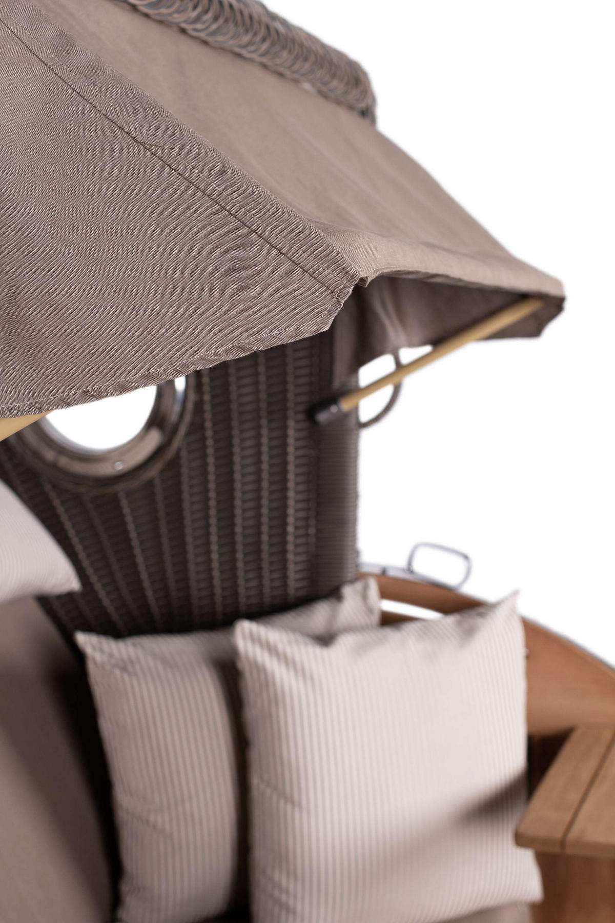 STRANDKORB XL Schillig Bullauge - Taupe/Braun, Metall (142/170/95cm) - Mr. Deko