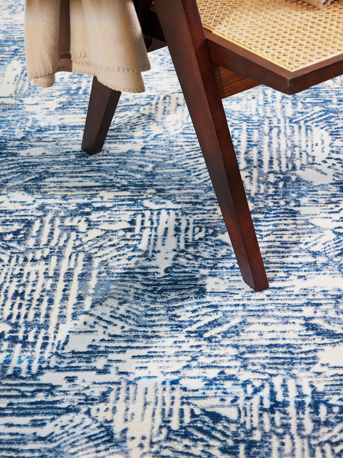 TEPPICH Blau Modern Geometrisch - Rechteckig Abstrakt - 200 x 300 cm - Blau/Creme, Textil (200/300cm) - Mazovia