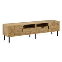 LOWBOARD DE-40267 mit doppelten Kabeldurchlässen Natur - Naturfarben, Holzwerkstoff (160/42.5/35cm) - ComfortXL
