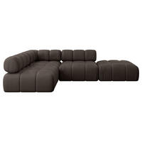 ECKSOFA modulares Sofa Favio-L1 - 285x190x70 cm Braun Velours - Braun, Holzwerkstoff/Textil (285/190cm) - ALTDECOR