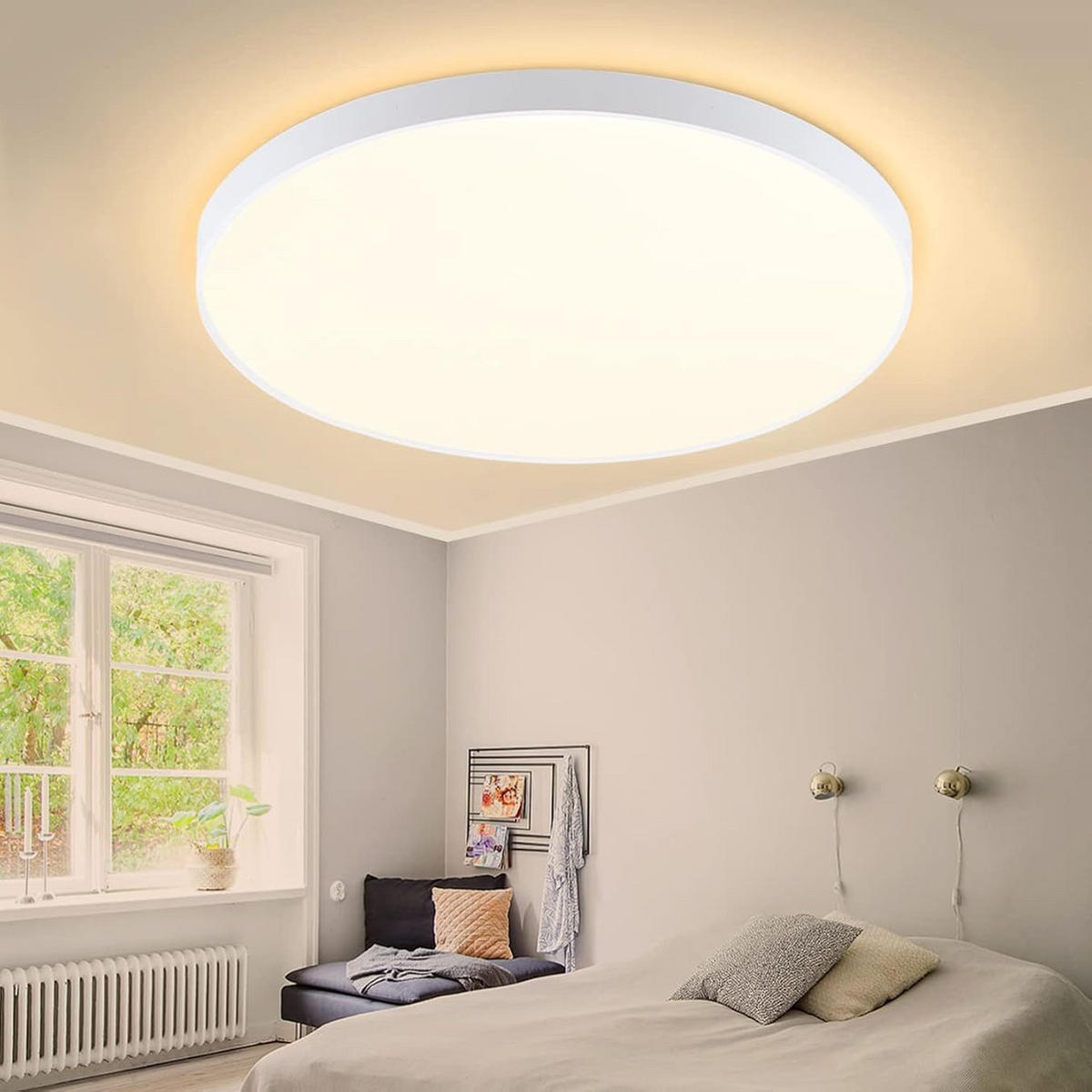 LED DECKENLEUCHTE Hampton 26/6/3 - Weiß, Kunststoff (26/6/3cm) - Nettlife