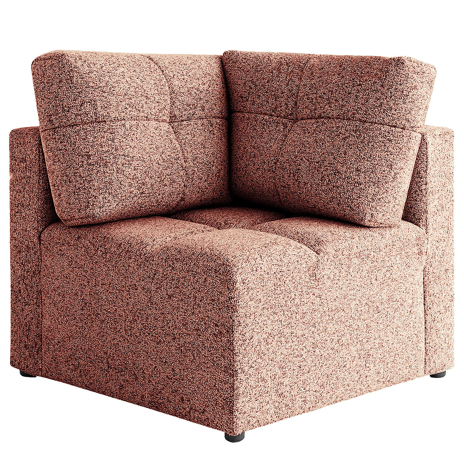 ECKELEMENT - Strukturstoff - Beige/Rot, Textil (91/94/91cm) - home24