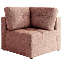 ECKELEMENT - Strukturstoff - Beige/Rot, Textil (91/94/91cm) - home24