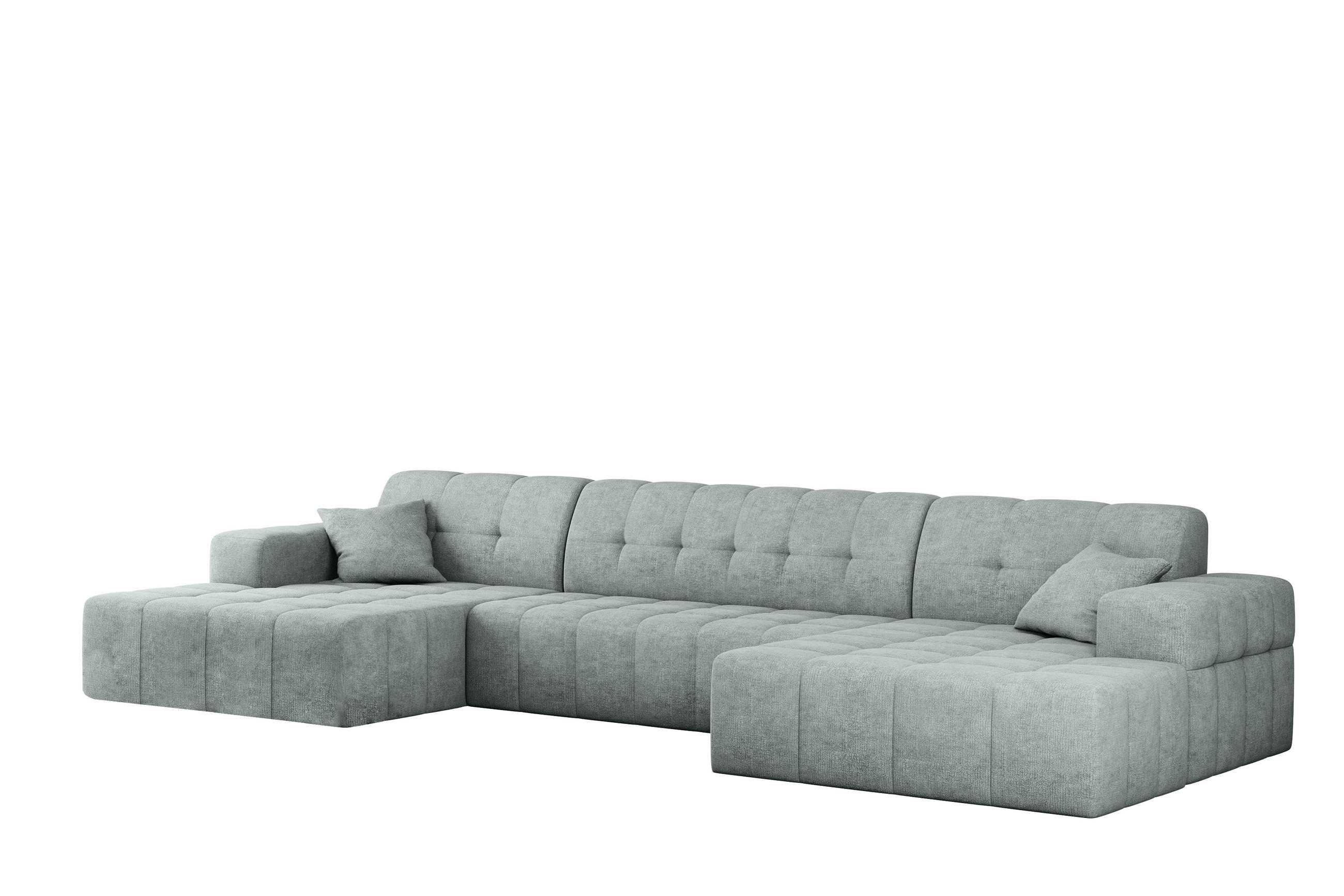 ECKSOFA U-form NIMES Stoff Perfect Harmony Mintz - Mintgrün, Holz/Kunststoff (168/350cm) - Kaiser Möbel