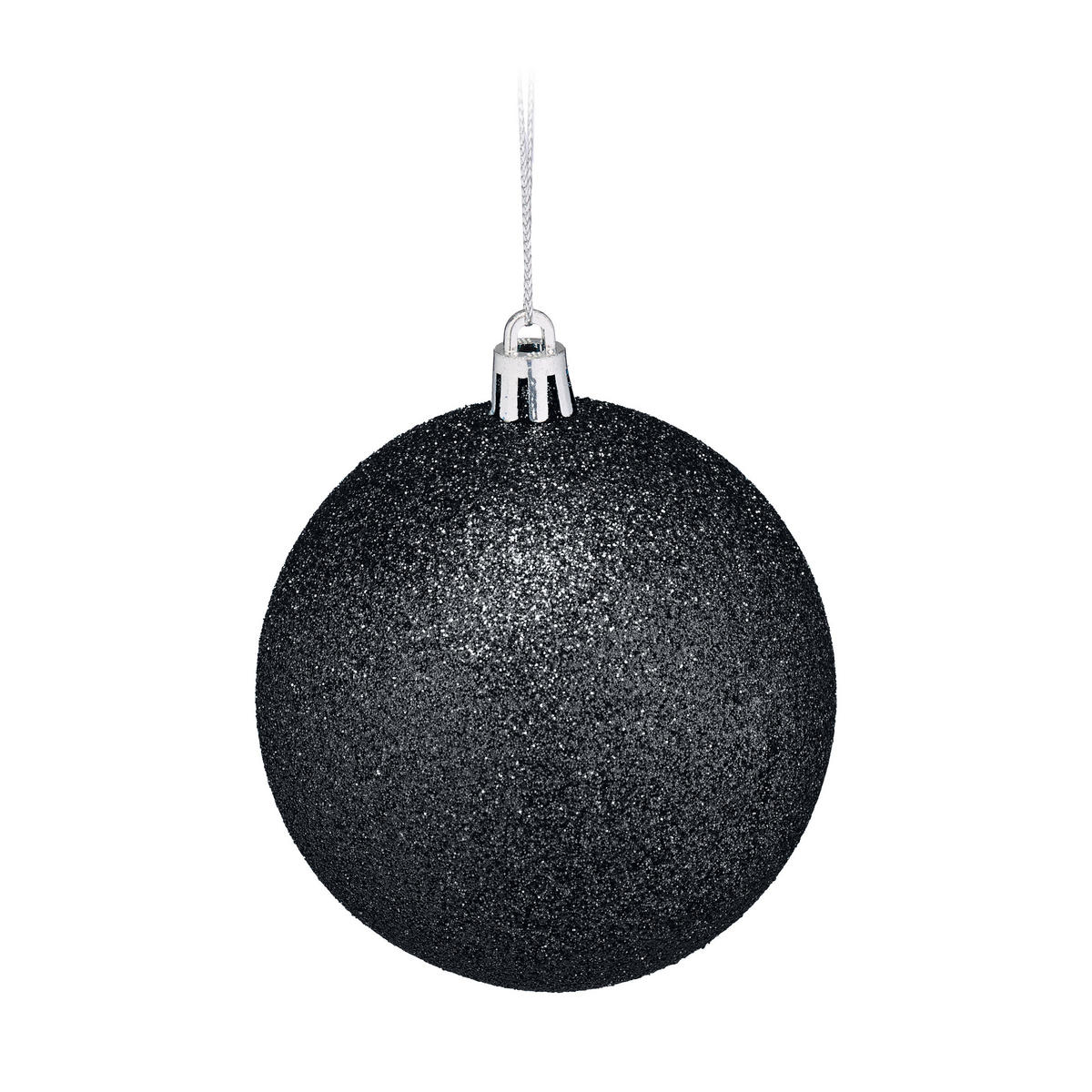 WEIHNACHTSKUGELN-SET 110-tlg. - Schwarz, Kunststoff (8/9/8cm) - Relaxdays