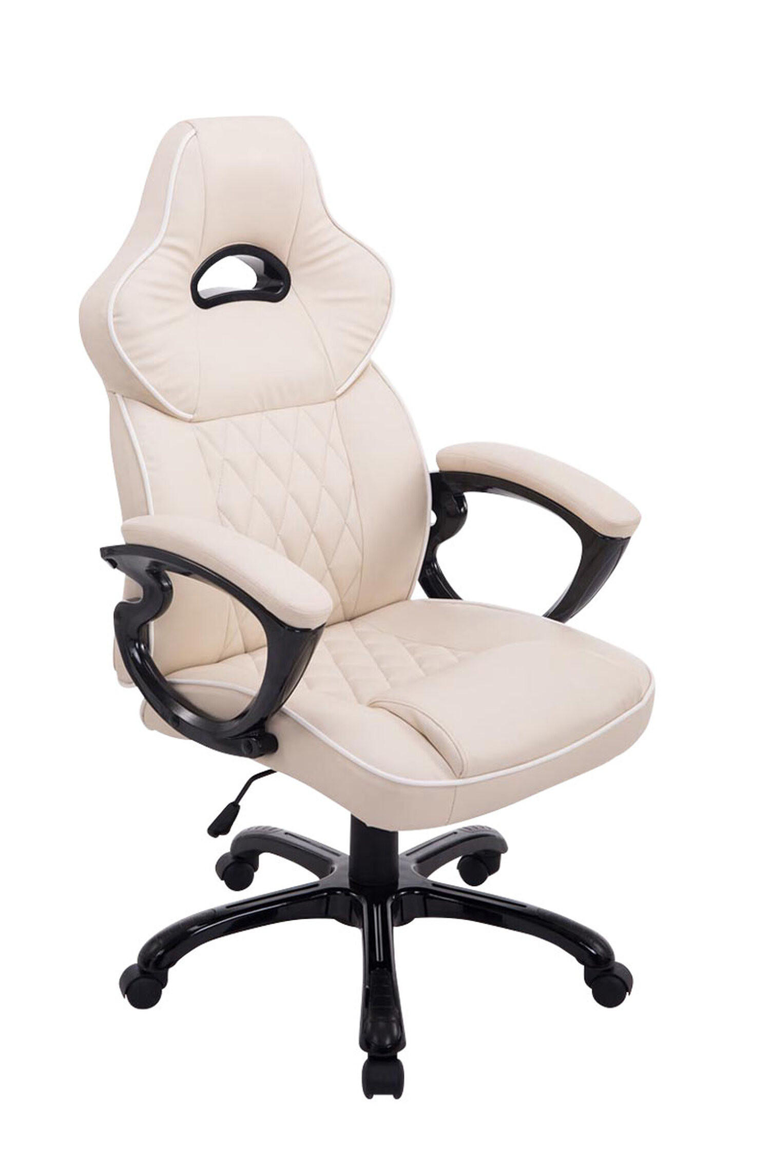 BÜROSTUHL Bigo 180, Kunstleder Creme - Creme, Kunststoff/Textil (66/124/72cm) - TPFLiving