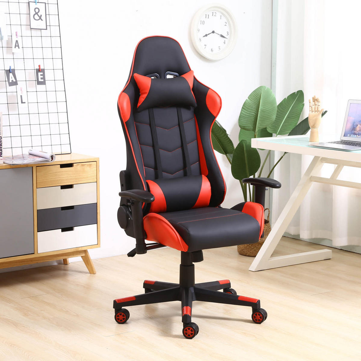 DREHSTUHL Gaming Professioneller Rote - Rot, Fell (70/127/70cm) - VS Venta-stock