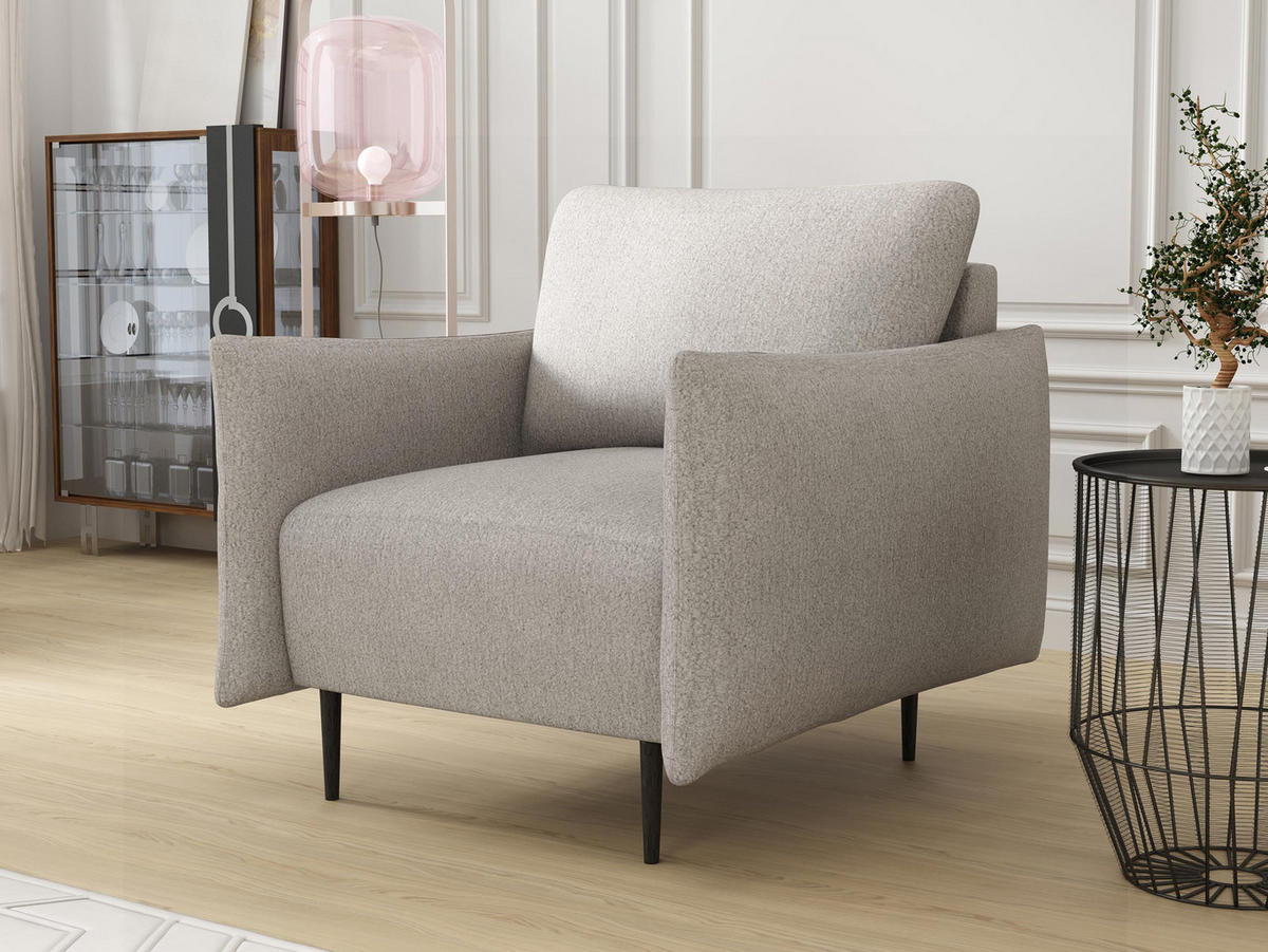 SESSEL Lambi - Beige/Schwarz, Holz/Textil (98/85/90cm) - MIRJAN24