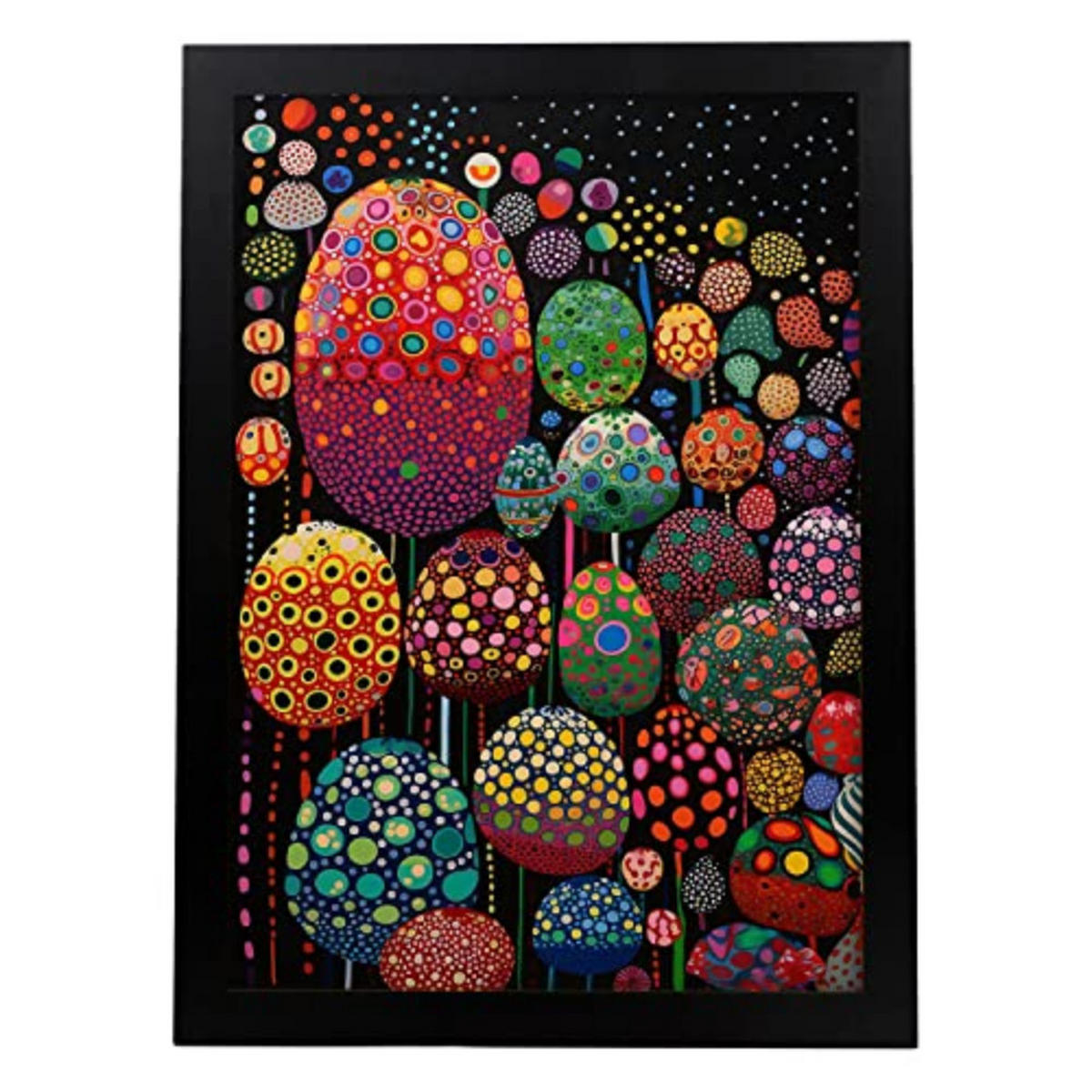 POSTER Yayoi Kusama A3 Schwarzer Rahmen - Schwarz, Papier (29.7/5/42cm) - Nacnic