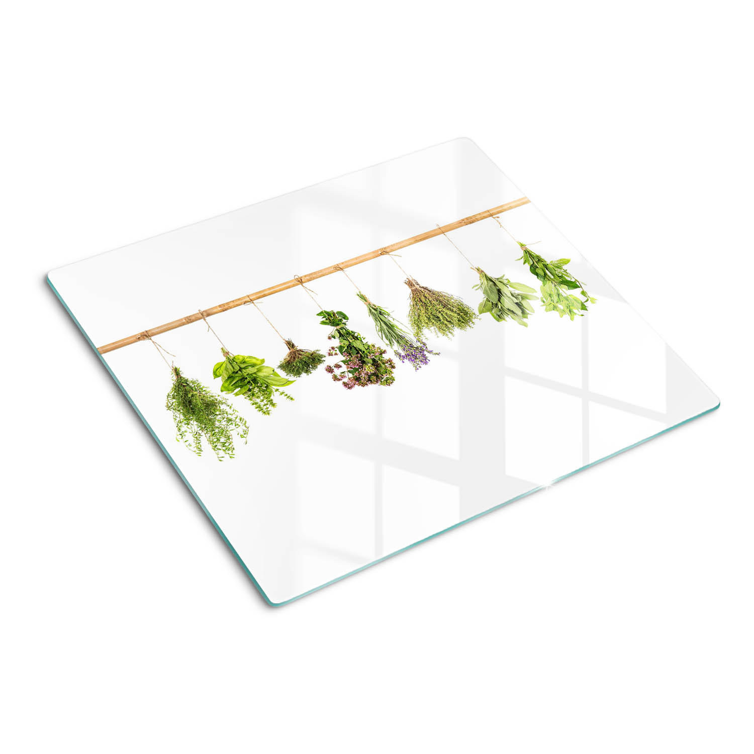 GLASPLATTE 60x52 cm Kräuterschnur - Grün, Glas (60/0.4/52cm) - TULUP