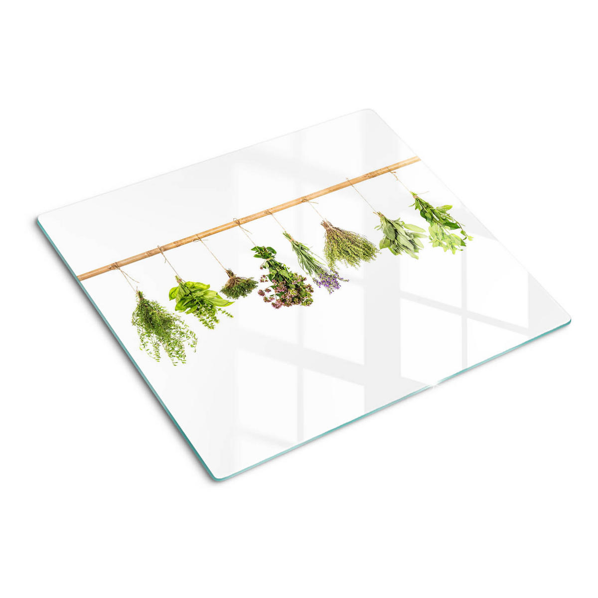 GLASPLATTE 60x52 cm Kräuterschnur - Grün, Glas (60/0.4/52cm) - TULUP