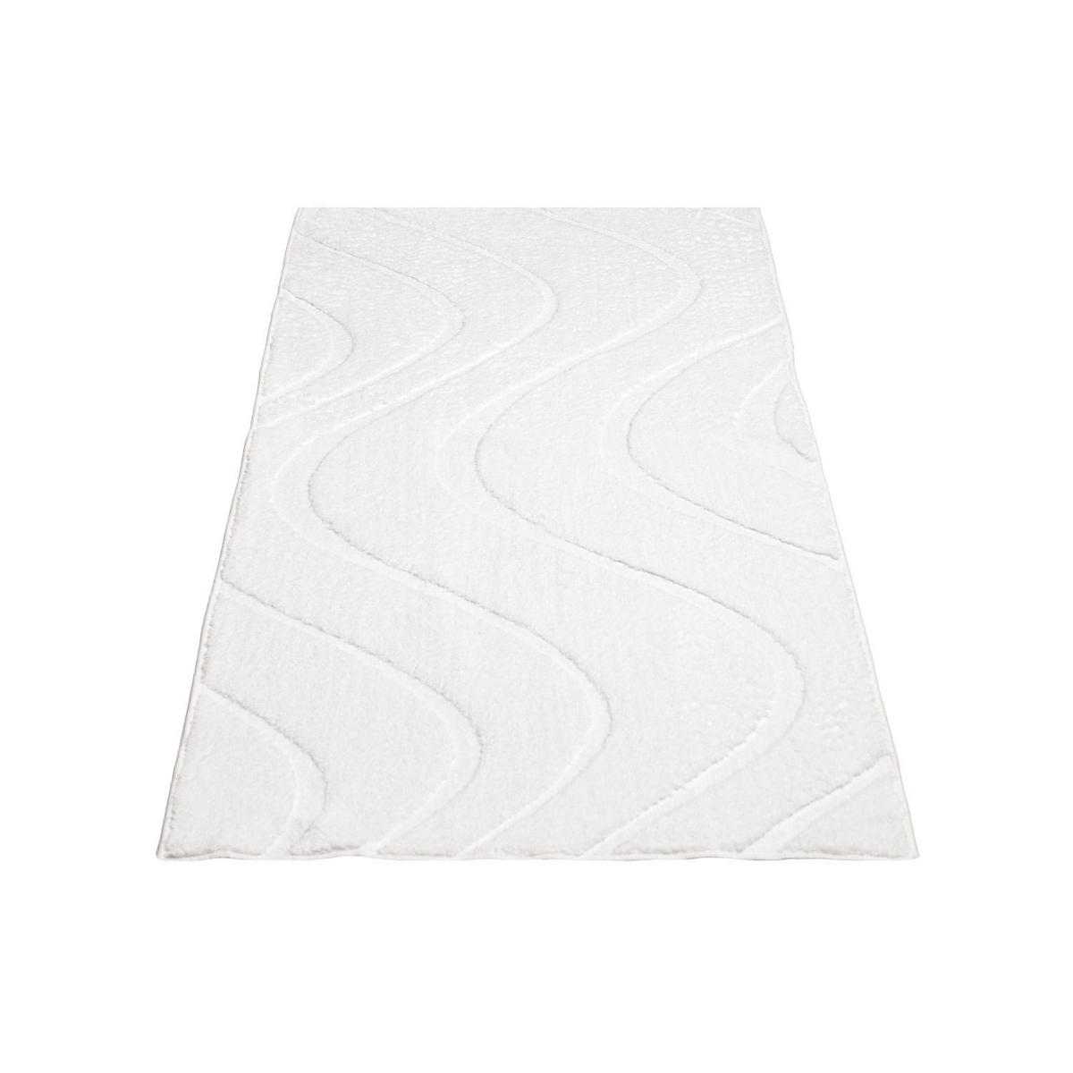 BADTEPPICH Waschbar Bath Waves 400 Weiß 40x60 cm - Weiß, Textil (40/60cm) - carpet city