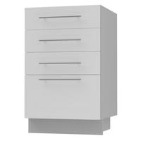 SCHUBLADENUNTERSCHRANK Kvantum D4A/40 Weiß Matt / Grau Matt 40 / 50 / 82cm - Weiß/Grau, Holz/Holzwerkstoff (40/82/50cm) - Feldmann-Wohnen